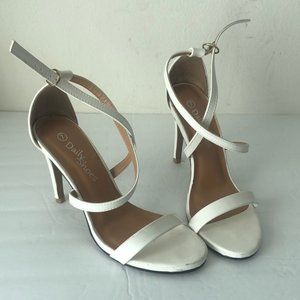 Daily Shoes Strappy High Heel Sandal White Sz .7